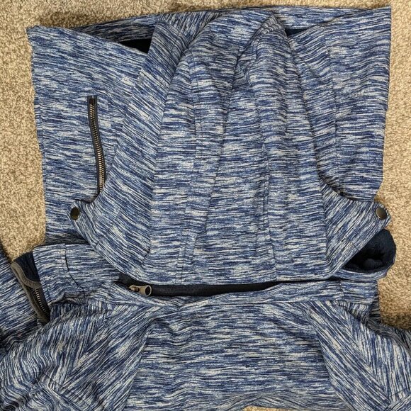 FREE COUNTRY Variegated Blue Slim Fit Hooded Jacket; Size S - Picture 4 of 6